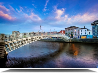 The Ha’penny Bridge was the first pedestrian pathway to cross the River Liffey in Dublin.